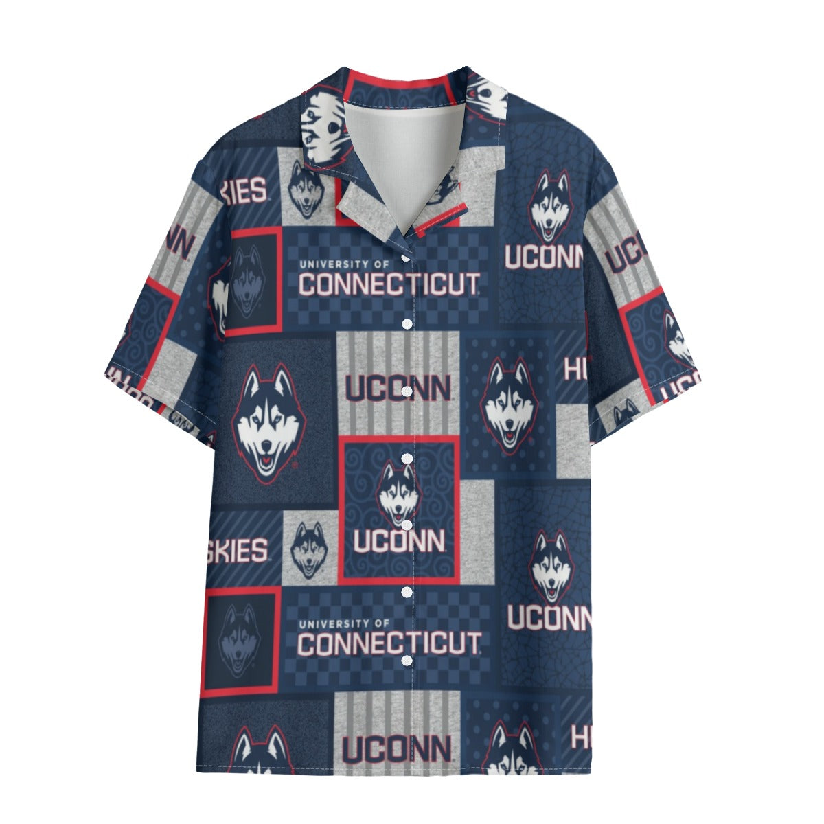 Connecticut Huskies Women's Hawaii Shirt | 120GSM White game day varsity apparel
