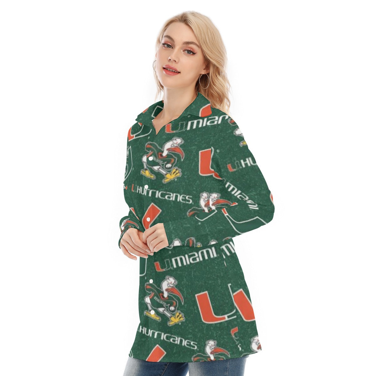 Miami Hurricanes Women's Long Shirt - ACC football apparel varsity sportswear product image 3.0