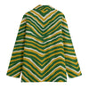 White Smoke Green Bay Football Yellow Green Women’s Leisure Blazer – Game Day Streetwear