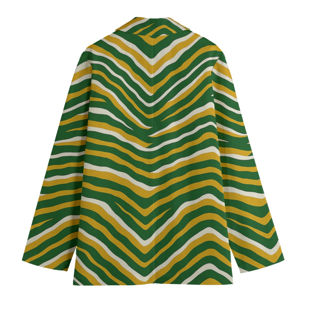 White Smoke Green Bay Football Yellow Green Women’s Leisure Blazer – Game Day Streetwear