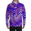 White Smoke Buffalo Zebra Men’s Casual Pullover Shirt With 1/4 Zip – Retro Game Day Streetwear