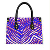 White Smoke Women's Tote Bag With Black Handle – Red Blue White Zebra Game Day Style