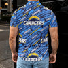 los-angeles-chargers-mens-polo-shirt powder blue yellow football fabric breathable detail