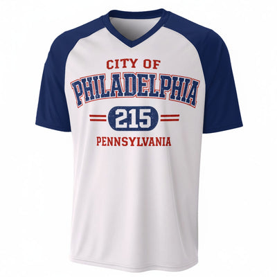 White Blue and Red Philadelphia City T-Shirt – Varsity Sports Graphic Tee for Fans and Streetwear – nfl fan apparel, football shirt, image 1.0