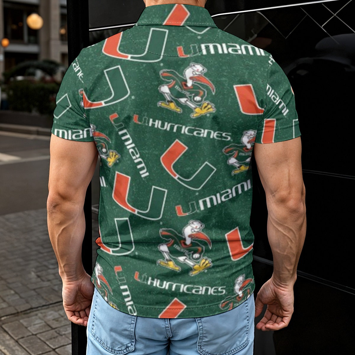 Miami Hurricanes Men's Polo Shirt - ACC football apparel varsity sportswear product image 2.0