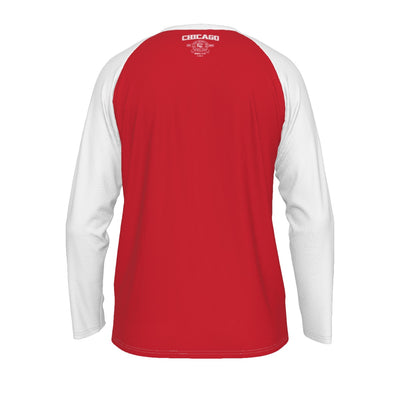 Firebrick Chicago Hockey Red and White Shirt – Windy City Est 1926 Long Sleeve Raglan Tee