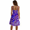 White Smoke Buffalo Zebra Football Women’s Spaghetti Strap Dress – Zebra Game Day Streetwear Style