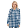 women huskies plaid football fashion top