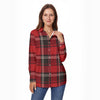 arkansas razorbacks red black tartan plaid women shirt