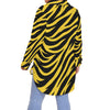 White Smoke Pittsburgh Football Yellow Black Zebra Women's Shirt With Long Sleeve(Plus Size)