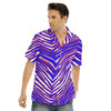 White Smoke Buffalo football Man's Short Sleeves Shirt – Red Blue White Zebra Game Day Style