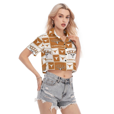 Texas Longhorns Women's Cropped Shirt White varsity sports apparel