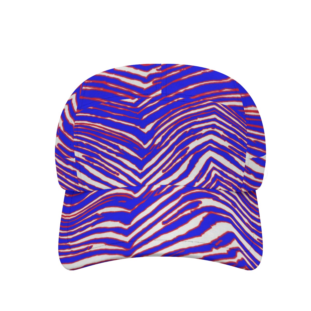 White Smoke Sun Hat With Neck Flap – Red Blue White Zebra Game Day Style