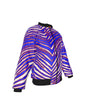 White Smoke Buffalo football zebra bomber Jacket With Sleeve Pocket