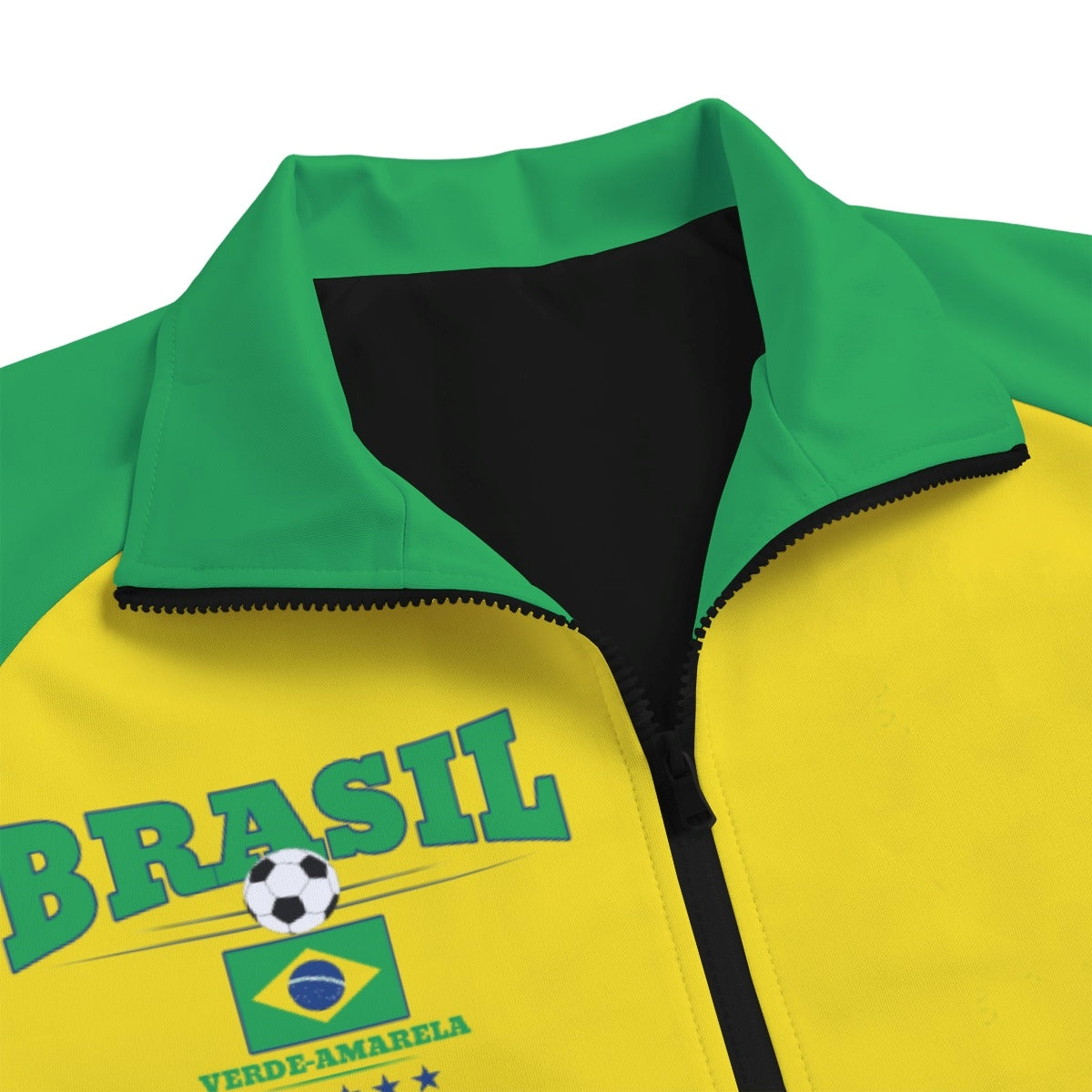 🇧🇷 Brazil Football-Inspired Zip Jacket – Verde Amarela Streetwear Style
