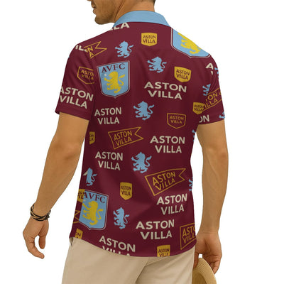 Aston Villa Men's Imitation Silk Short-Sleeved Shirt
