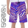 White Smoke Buffalo Zebra Football Men’s Beach Shorts With Lining – Game Day Summer Comfort