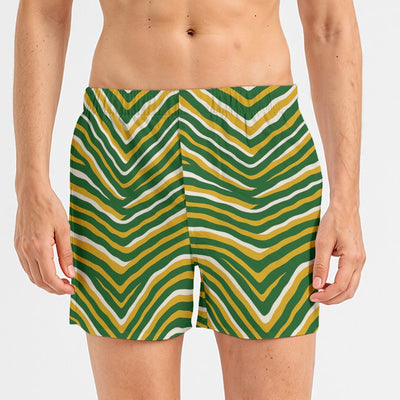 Green Bay football zebra Men's Short Boxer Briefs|115GSM Cotton poplin – casual fan outfit, casual fan outfit, image 1.0