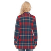 Arizona Wildcats Tartan Plaid Navy Red Women's Long Shirt |115GSM Cotton poplin
