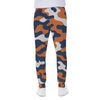 White Smoke Chicago Football Camo Joggers for Men – Navy Orange Game Day Sweatpants