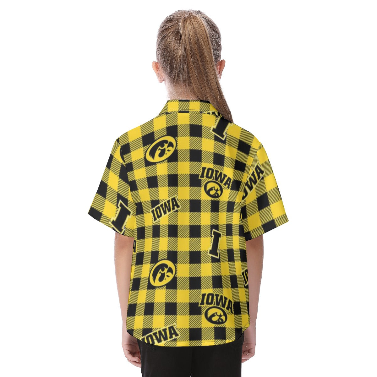 Iowa Hawkeyes Kid's Hawaiian Vacation Shirt - Big Ten football apparel varsity sportswear product image 4.0