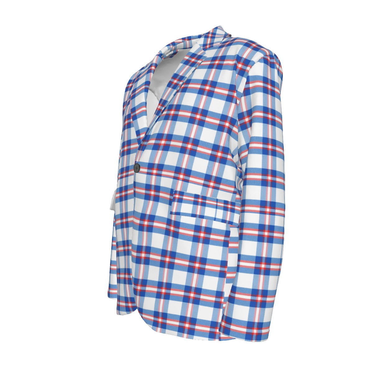 Buffalo Football Plain Tartan Men’s Casual Blazer – Red Blue White Game Day Style