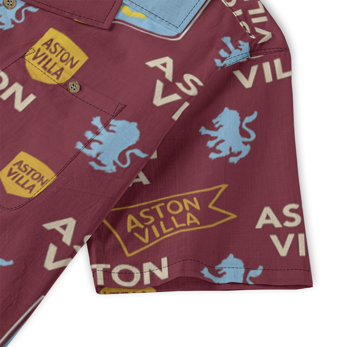 Aston Villa Men's Casual Hawaiian Short Sleeve Shirt | 125GSM Cotton
