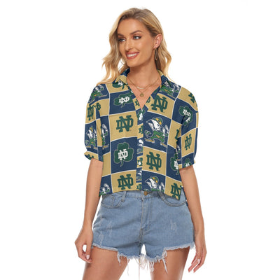 Notre Dame Fighting Irish Women's V-neck Shirts White varsity sports apparel