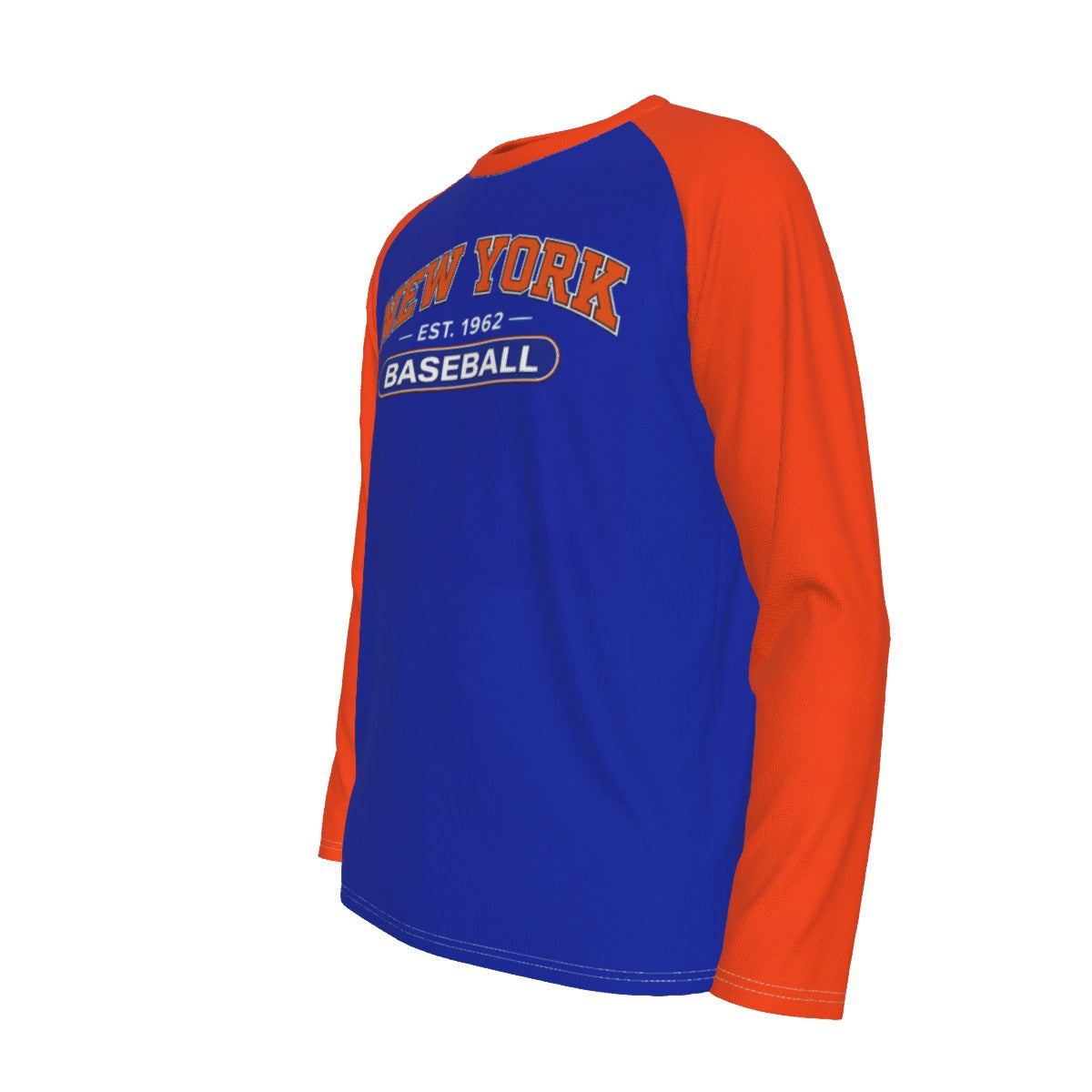 Midnight Blue New York Baseball Raglan Sleeve Fan Shirt – Blue and Orange Game Day Tee