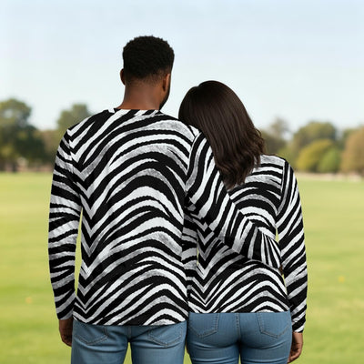 Lavender Las Vegas Football Zebra Long Sleeve T-Shirt – Black and White Game Day Streetwear