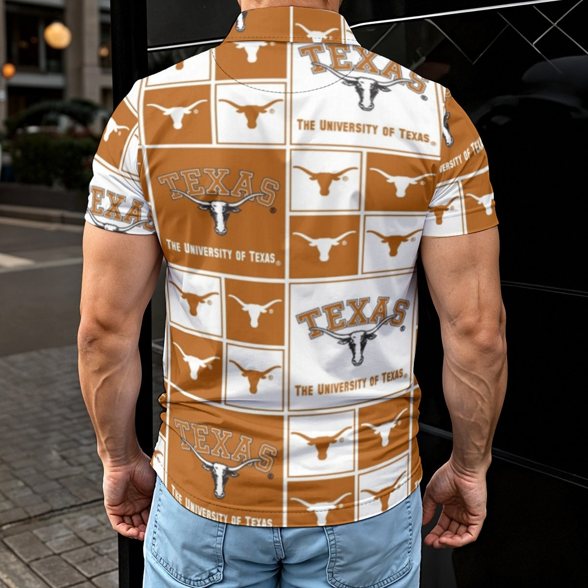 Texas Longhorns Men's Polo Shirt White varsity sports apparel