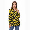 Pittsburgh Football Yellow Black Zebra Women's Long Sleeve Shirt – game day outfit, football shirt, image 1.0