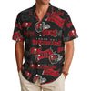 Tampa Bay Buccaneers Men's Hawaiian Shirt|150GSM red pewter football outfit back view