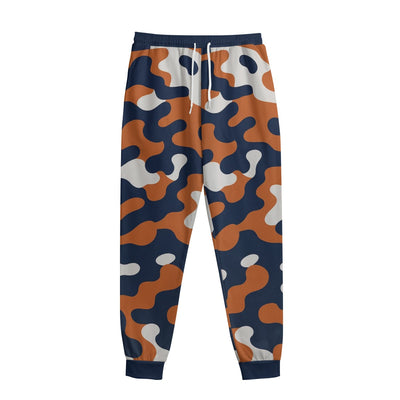 Chicago Football Camo Sweatpants for Men – Navy Orange Game Day Lounge Pants – game day outfit, breathable comfort wear, image 1.0
