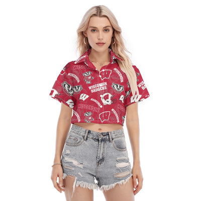 Wisconsin Madison Badgers Women's Cropped Shirt - Badgers football tee varsity sportswear product image 1.0