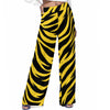 Pittsburgh Football Yellow Black Zebra Women's Casual Wide-Leg Pants|100% Rayon – breathable comfort wear, breathable comfort wear, image 1.0