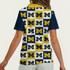Michigan - Wolverines Women's Zip Polo Shirt With Short Sleeve White varsity sports apparel