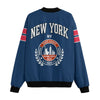 White Smoke New York Varsity Blue Bomber Jacket – Classic Athletic Streetwear