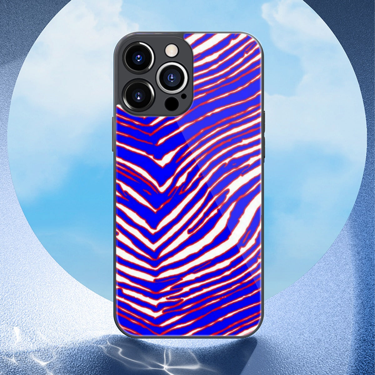 Lavender iPhone 13 Series Mobile Phone Case | Glass – Red Blue White Zebra Game Day Style