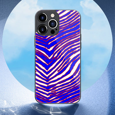 Lavender iPhone 13 Series Mobile Phone Case | Glass – Red Blue White Zebra Game Day Style