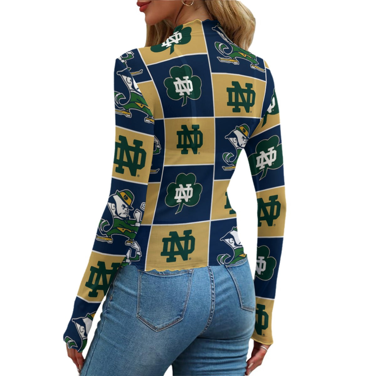 Notre Dame - Fighting Irish Women's Mesh T-shirt White varsity sports apparel