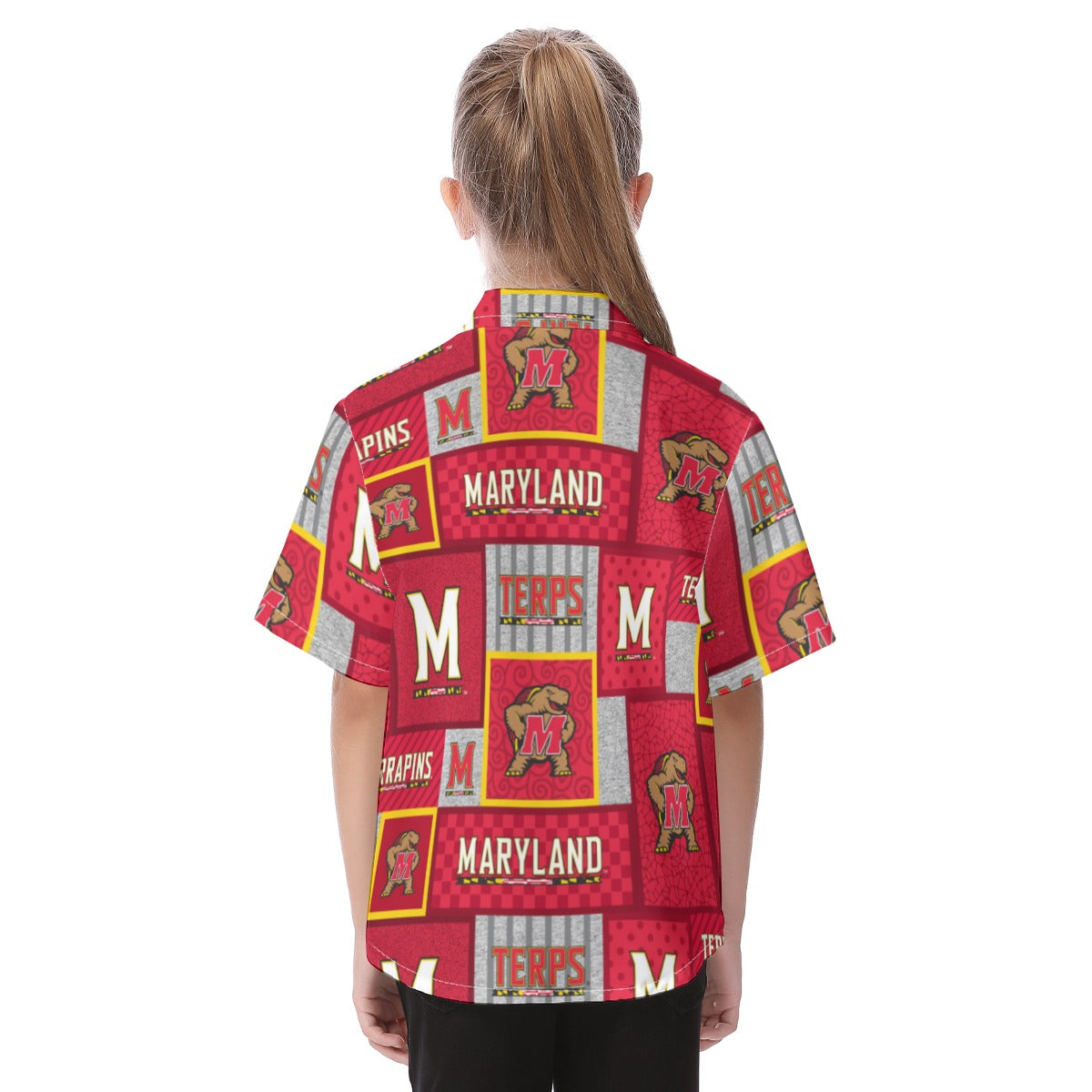 Maryland Terrapins Kid's Hawaiian Vacation Shirt streetwear fashion product image 4