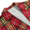 White Smoke San Francisco Football Plaid Women's Leisure Blazer Red and Gold Flat Lapel Casual Game Day Jacket