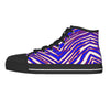 White Smoke Men's Black Sole Canvas Shoes – Red Blue White Zebra Game Day Style