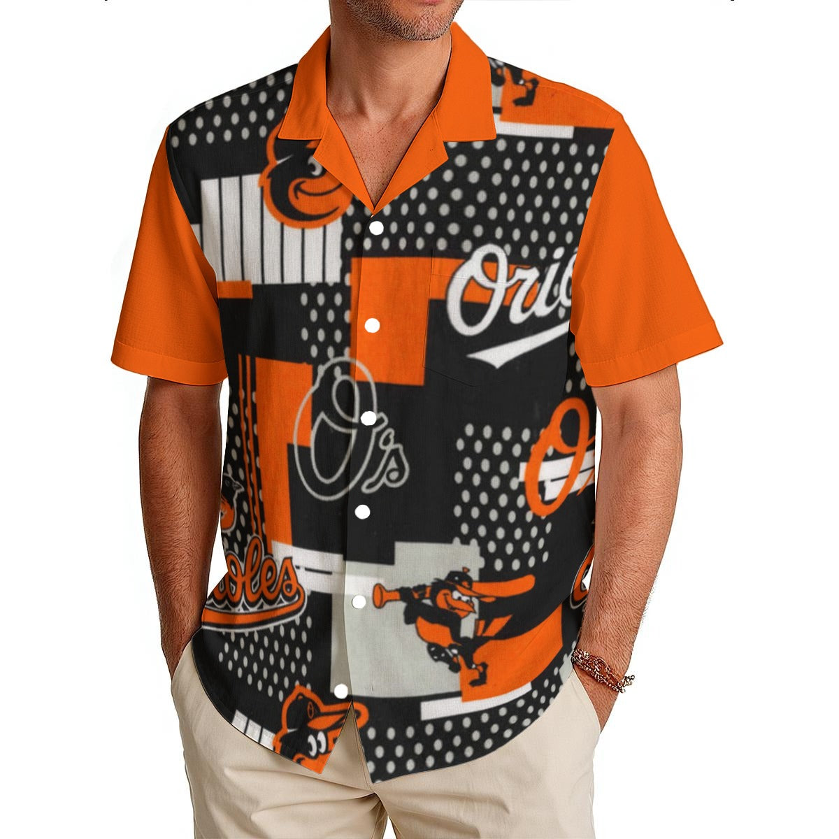 Baltimore Orioles  Men's Hawaiian Shirt|150GSM baltimore orioles baseball fan apparel game day outfit