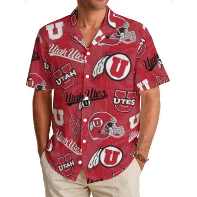 Utah Utes Men's Hawaiian Shirt|150GSM varsity sportswear product image 1.0