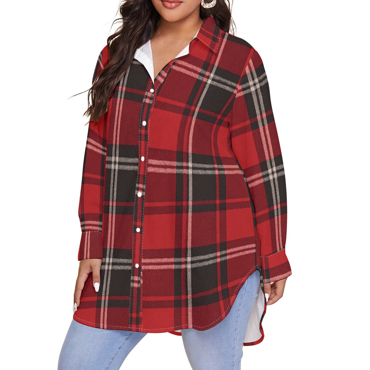 women tailgate plaid streetwear shirt