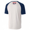 Boston Baseball Vintage Style T-Shirt – White and Navy Raglan Tee – Classic Sports Graphic Shirt