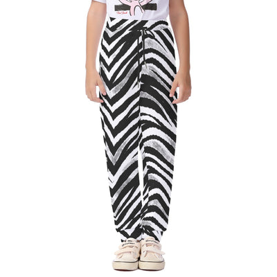 Las Vegas Football Zebra Kids’ Casual Pants – Black and White Game Day Streetwear – sportswear style, game day outfit, image 1.0
