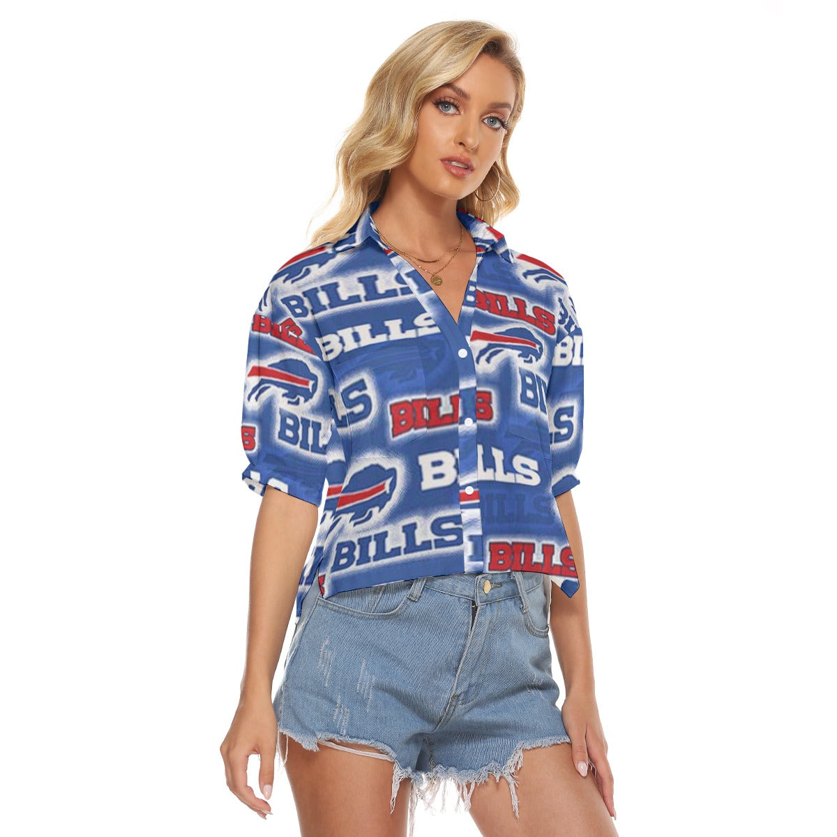 Buffalo Bills  Women's V-neck Shirts streetwear fashion product image 2